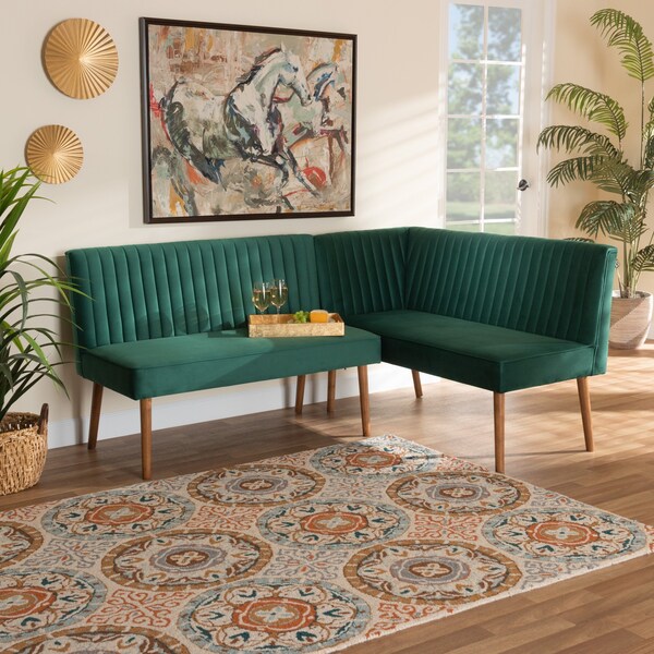 Baxton Studio 52.4 W, 32.1 H, Fabric "100% Polyester", Plywood, MDF, LVL, Foam, Rubber Wood 214-11962-ZORO - main